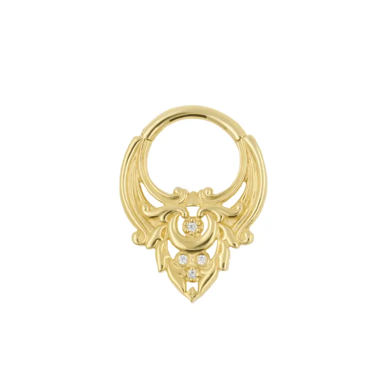 14 Karaats Gouden Click Ring Met Botanisch Design