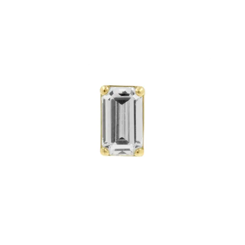 18 Karaats Gouden Zirkonia Rectangle Top