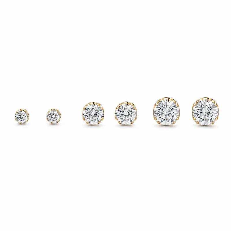 3 set diamonds studs oorbellen