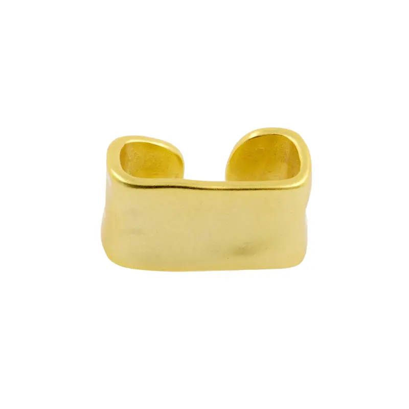 925 Zilver Oor Cuff - Flat Wide Goud