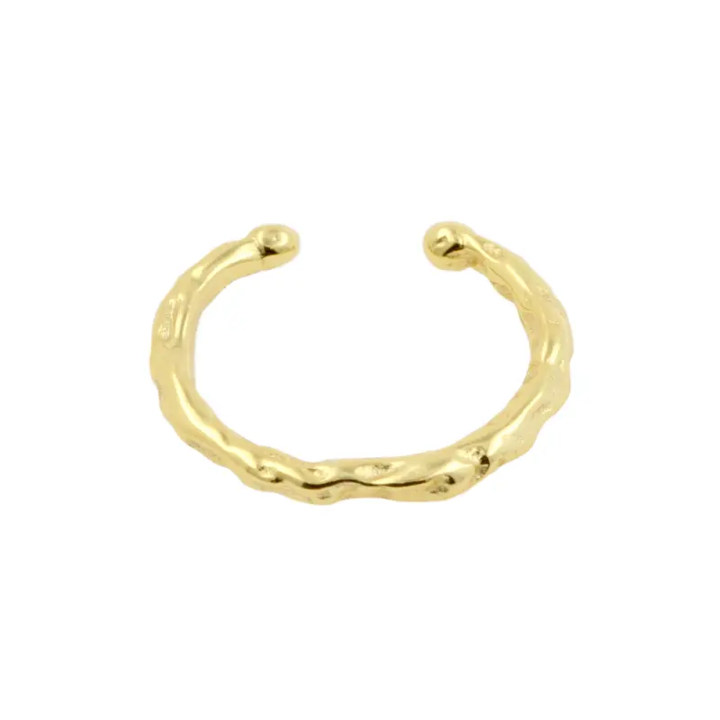 925 Zilver Oor Cuff - Grunge Ring - Goud