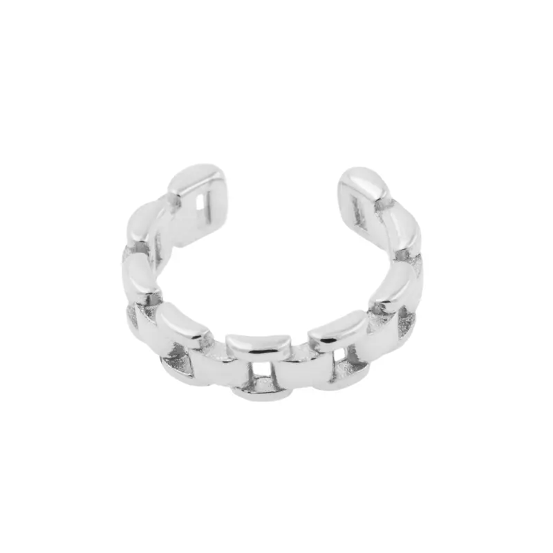 925 Zilver Oor Cuff - Square Chain - Zilver