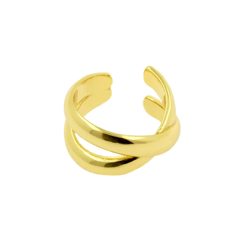 925 Zilver Oor Cuff - Twisted Loop - Goud