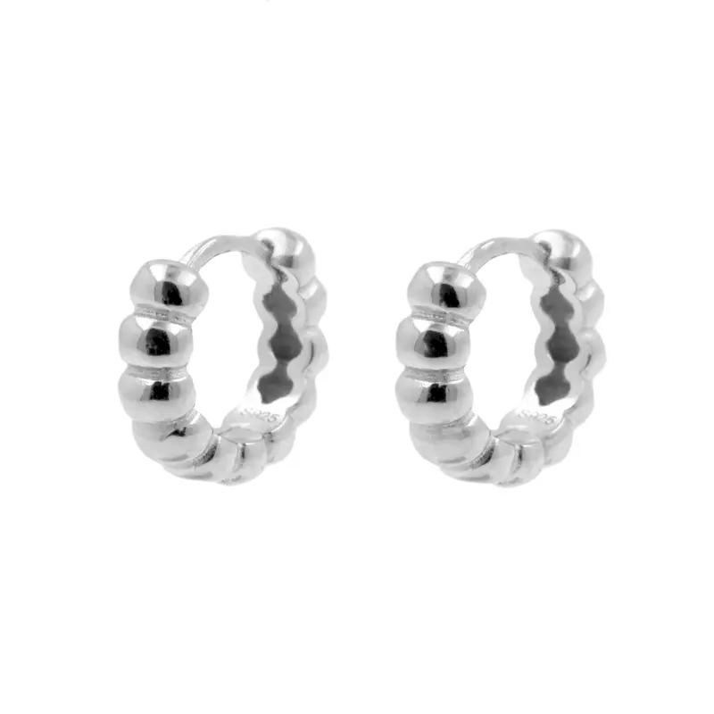 925 Zilver Oorringen - Bubbels - Zilver
