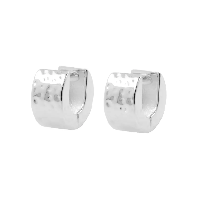 925 Zilver Oorringen - Martelè Cuff Zilver