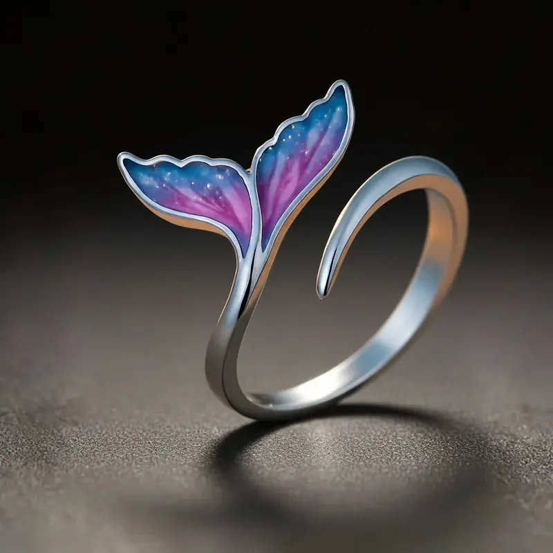 Anillo Ajustable con Cola de Delfín Colorida