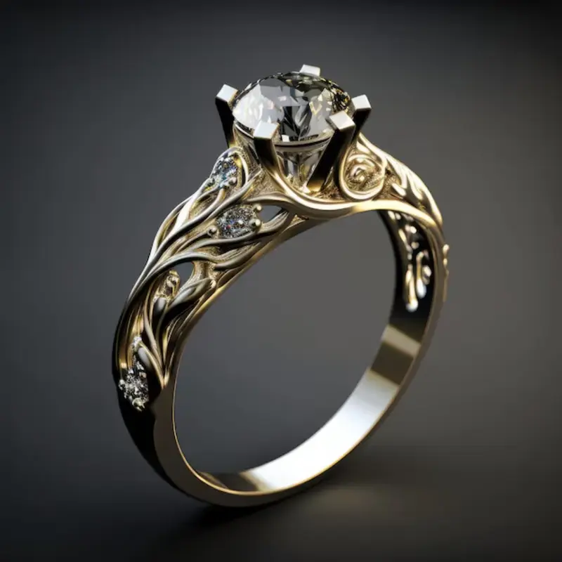 Anillo elegante con circonitas exóticas