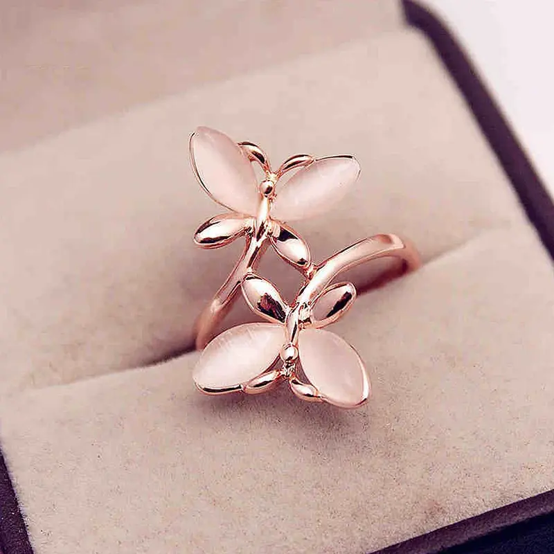 Anillo mariposa oro rosa