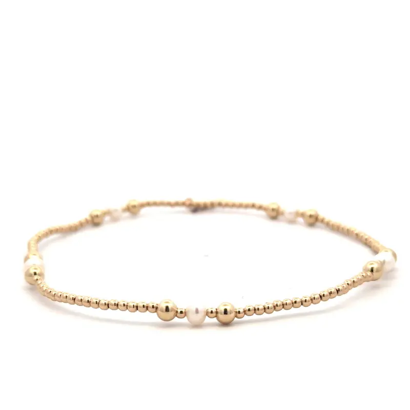 Anklet five split pearl gold coloured