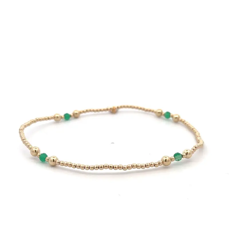 Anklet four split green gold coloured