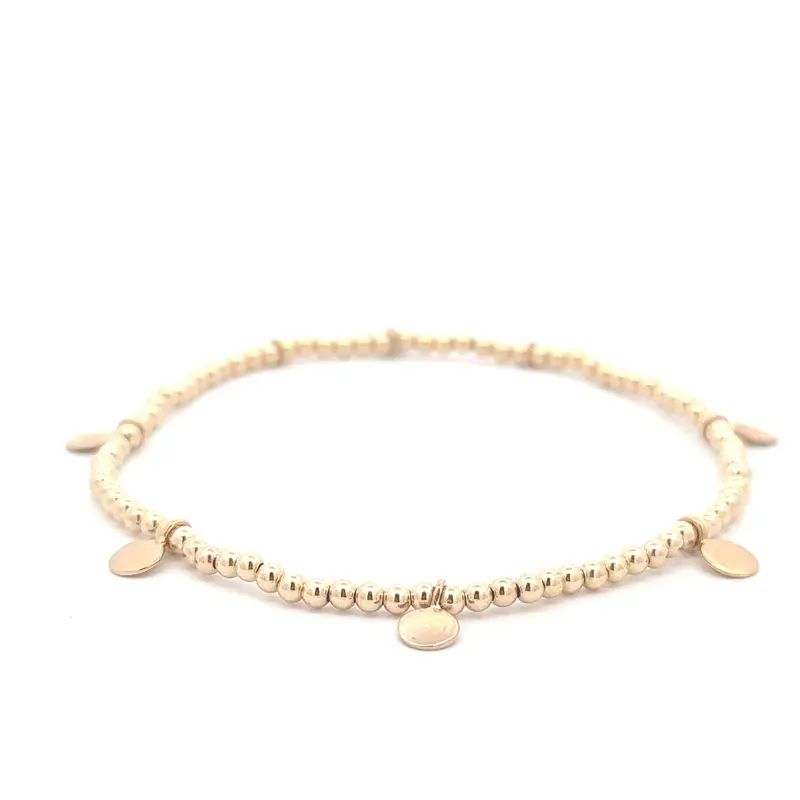 Anklet seven discs gold coloured