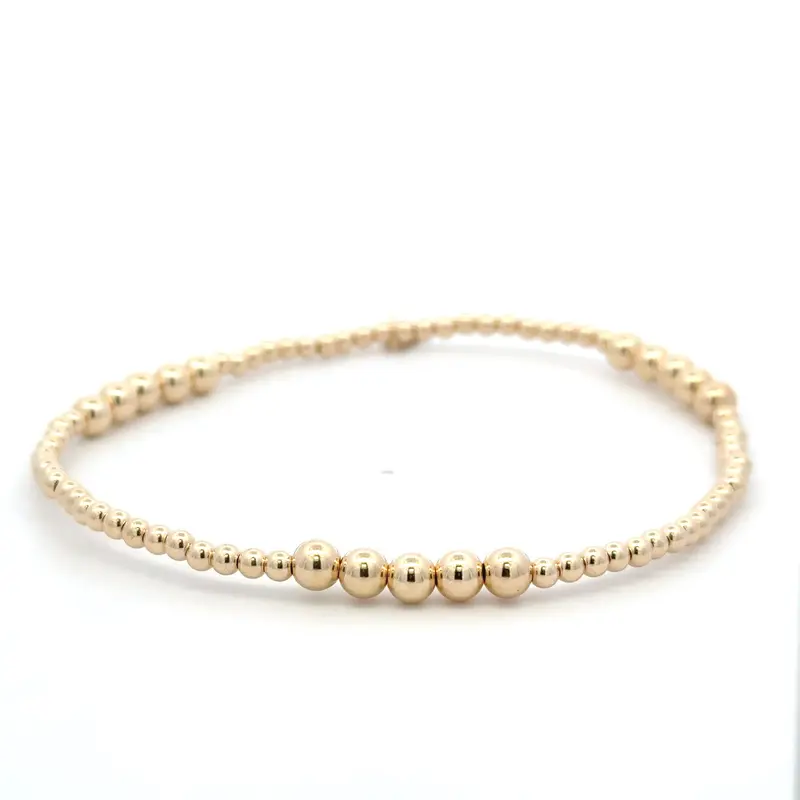 Anklet six row gold coloured