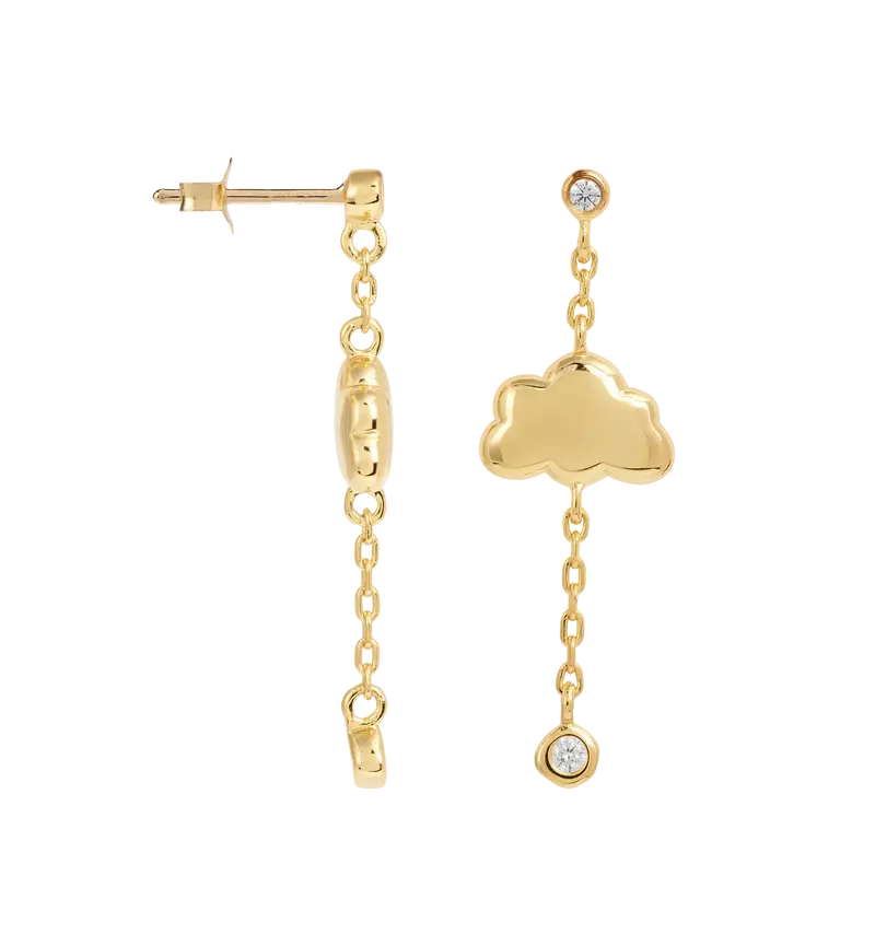 Anna + Nina Single Head in the Clouds Stud Oorbel