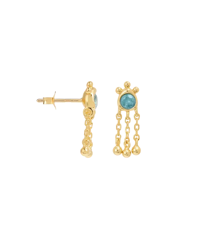 Anna + Nina Single Pebble Stud Oorbel