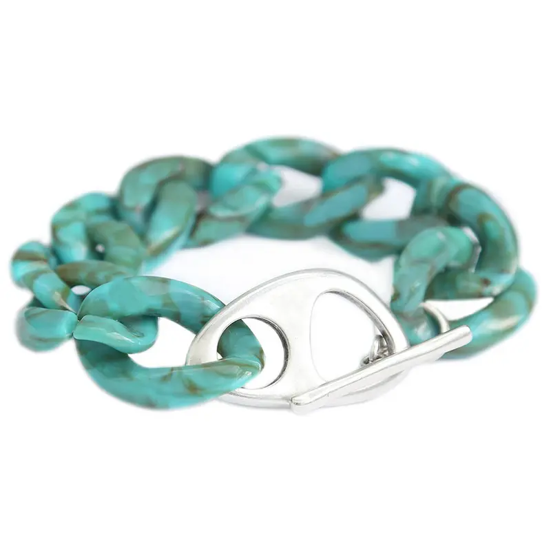 Armband azur marble chain silver