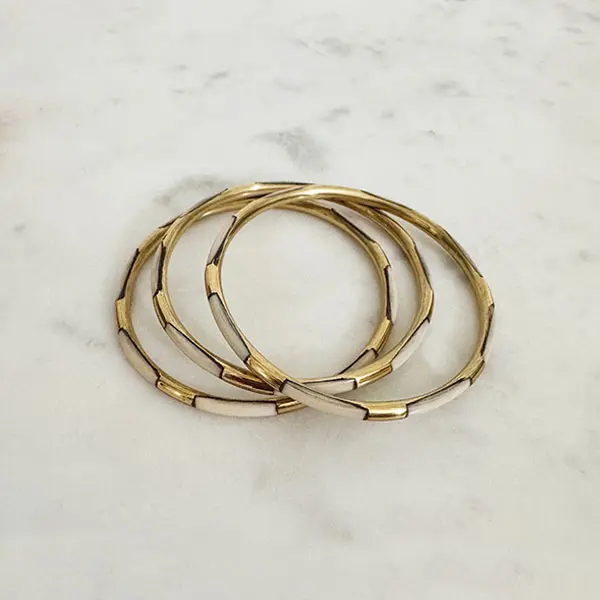 Armband Bangle Goud Wit