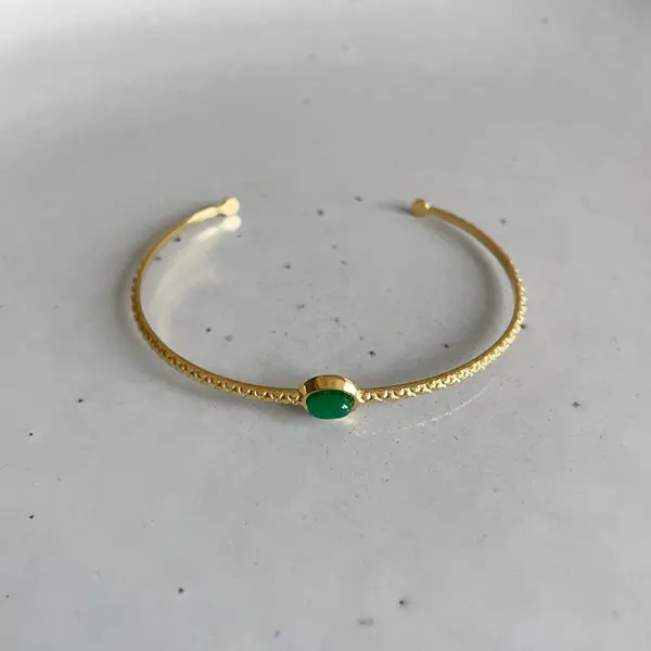 Armband Bangle green stone