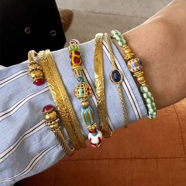 Armband Bangle red stone