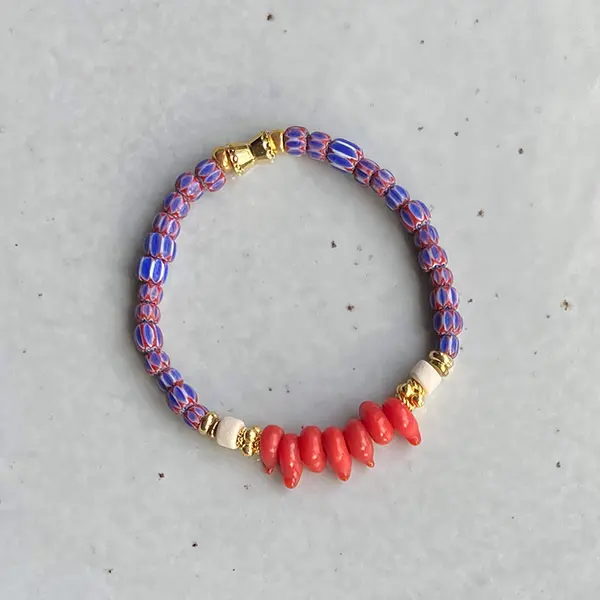 Armband Blue Chevron Coral