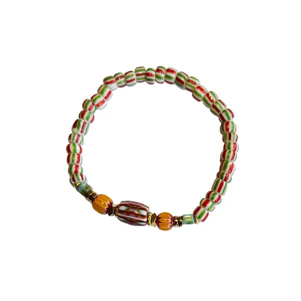 Armband Bohemian Stripes Ocre Green
