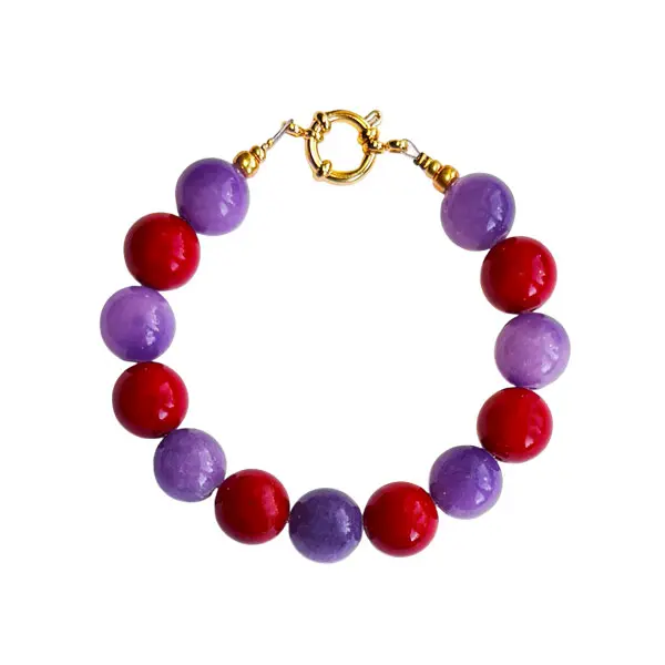 Armband Candy kralen Rood paars
