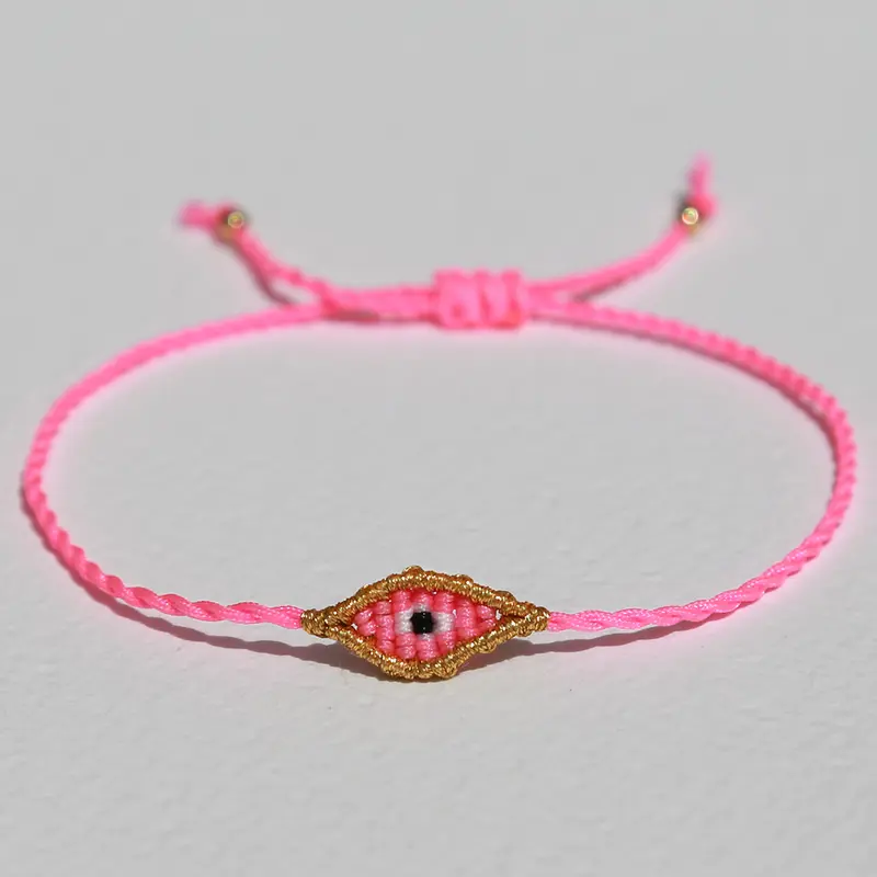 Armband evil eye roze