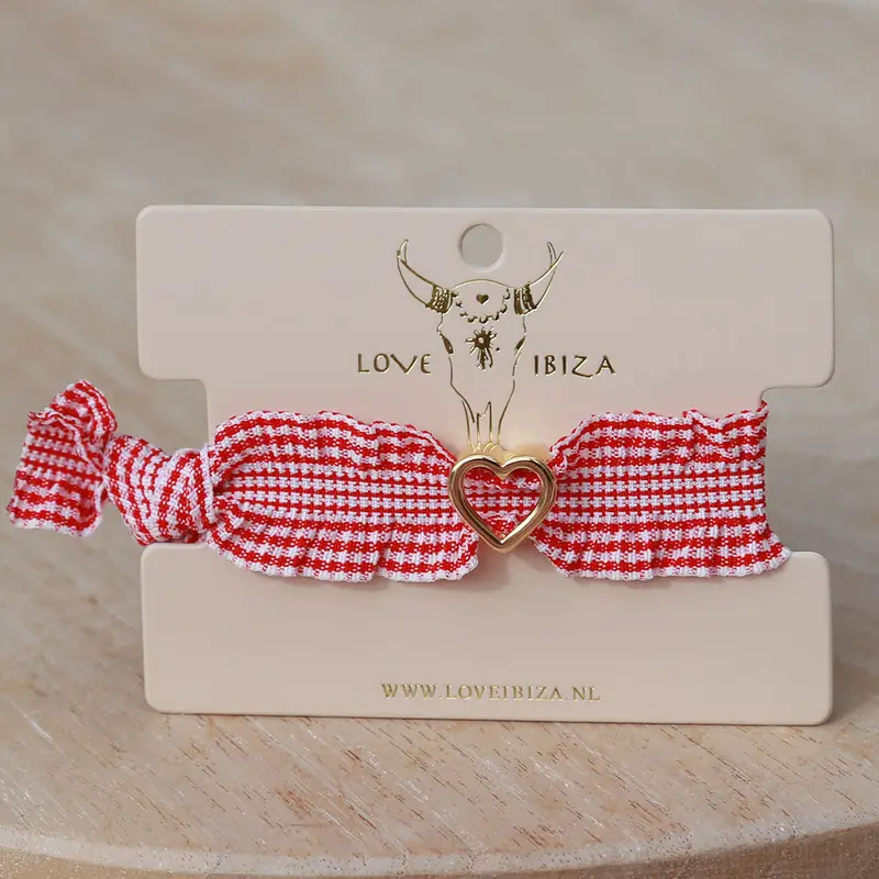 Armband heart ruffle rood