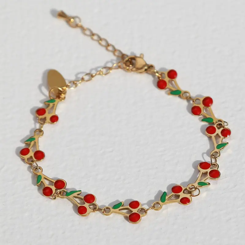 Armband kers rood goud