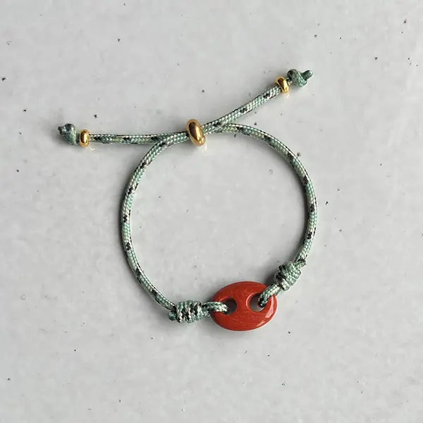Armband Koord Groen Brown stone