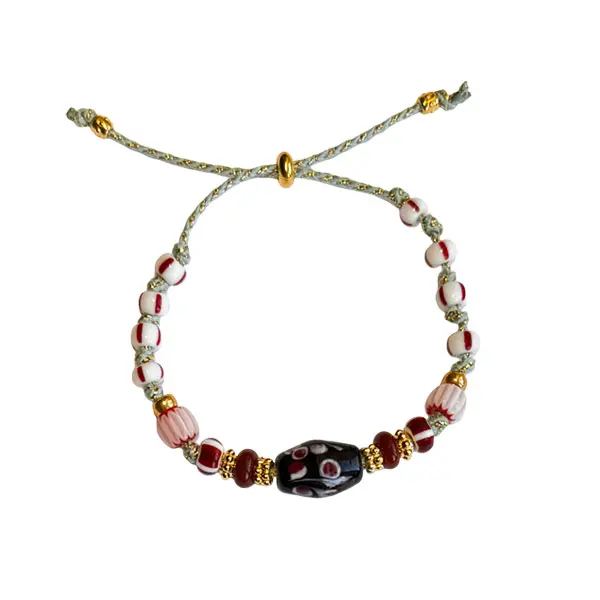 Armband koord Rood wit Chevron