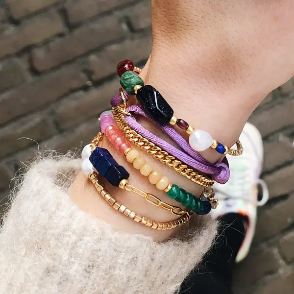Armband Lapis schakel goud