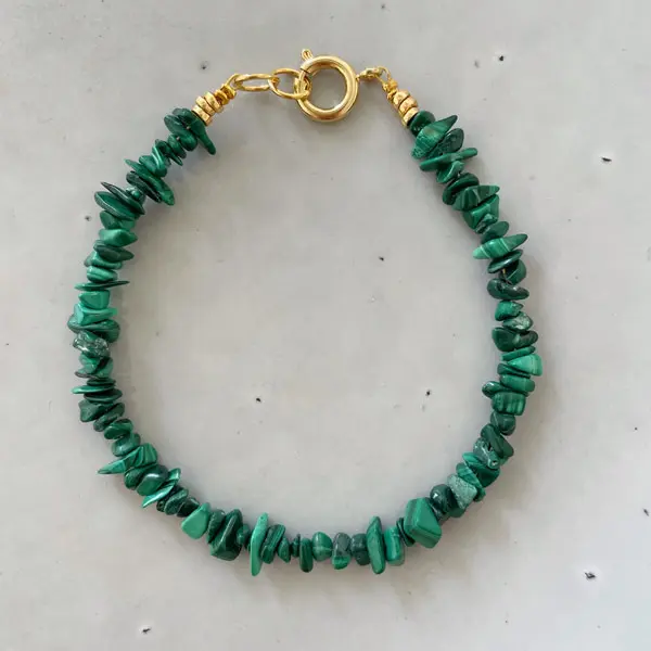 Armband Malachiet boeislot goud