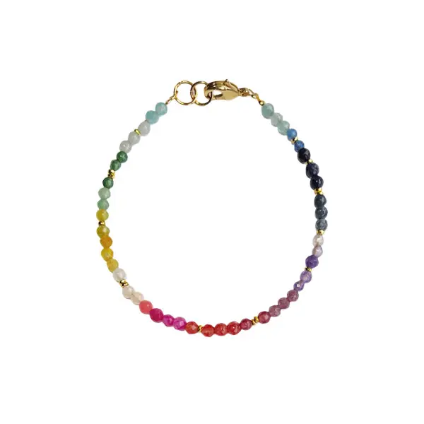 Armband Rainbow facet jade