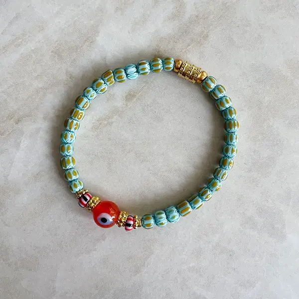 Armband Turkoois Chevron orange