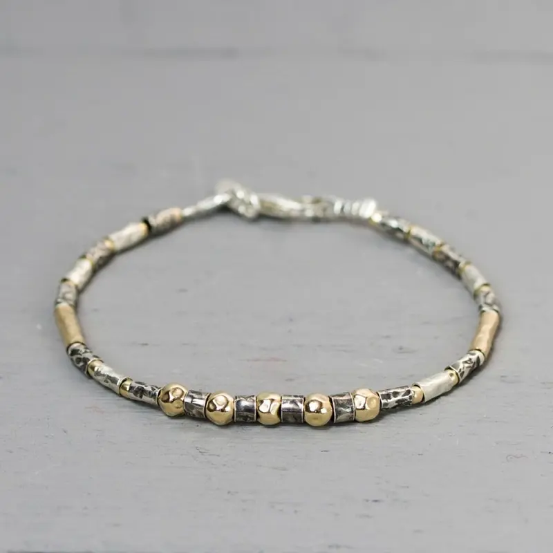 Armband zilver oxy + Goldfilled