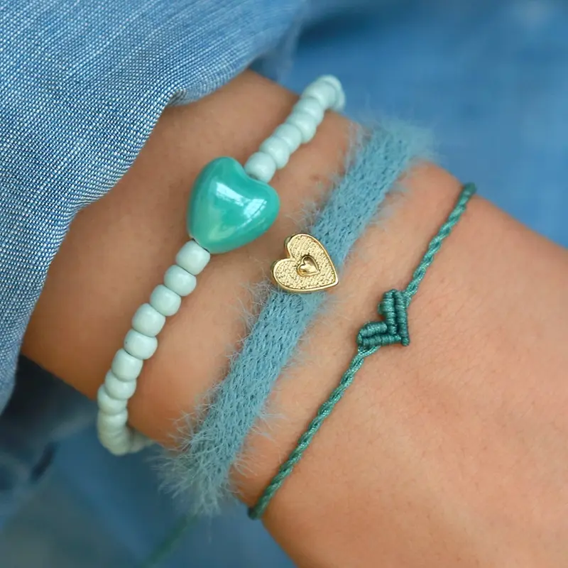 Armbanden set blue heart