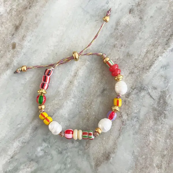 Armbandje Koord Pearl Chevron