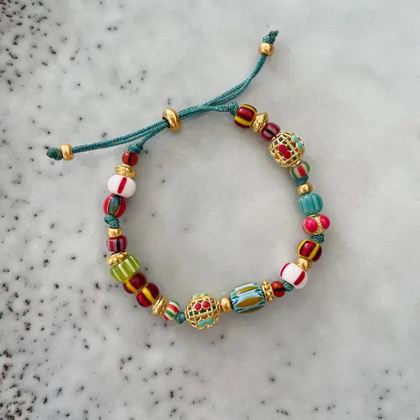 Armbandje Koord Seagreen Chevron