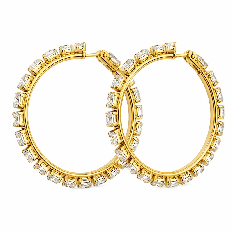 Baguette hoops oorbellen