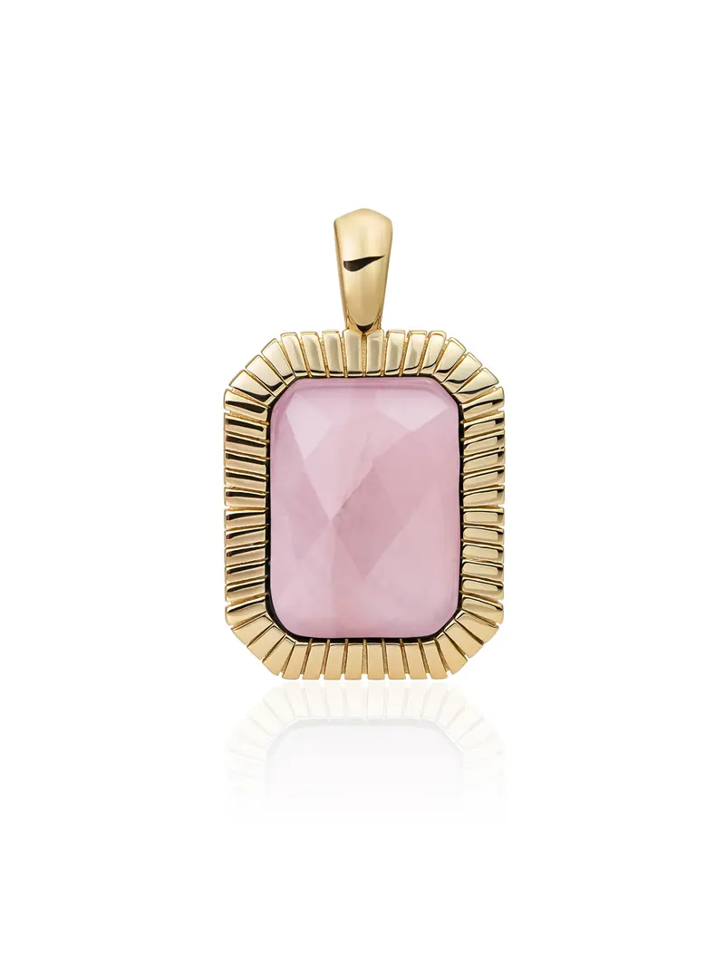 Baguette Pendant Rose Quartz