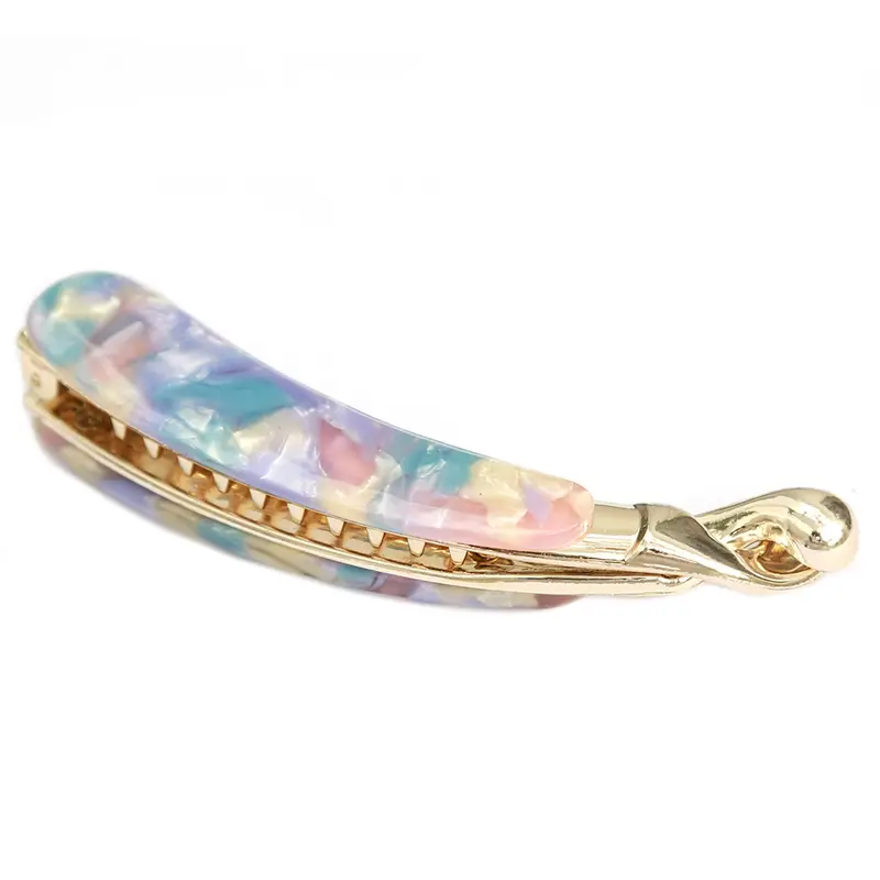 Banana haarklem marble pastel