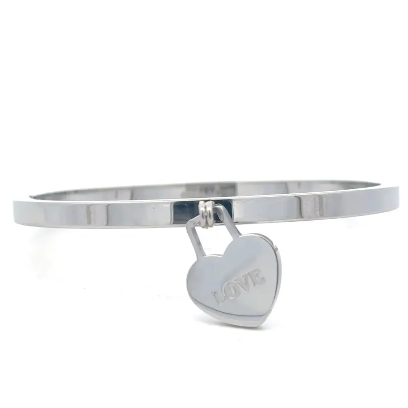 Bangle heart hang silver