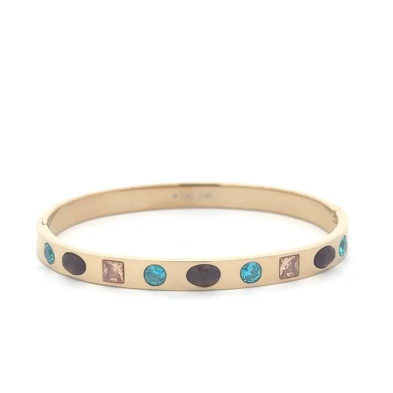 Bangle tropez brown goldplated