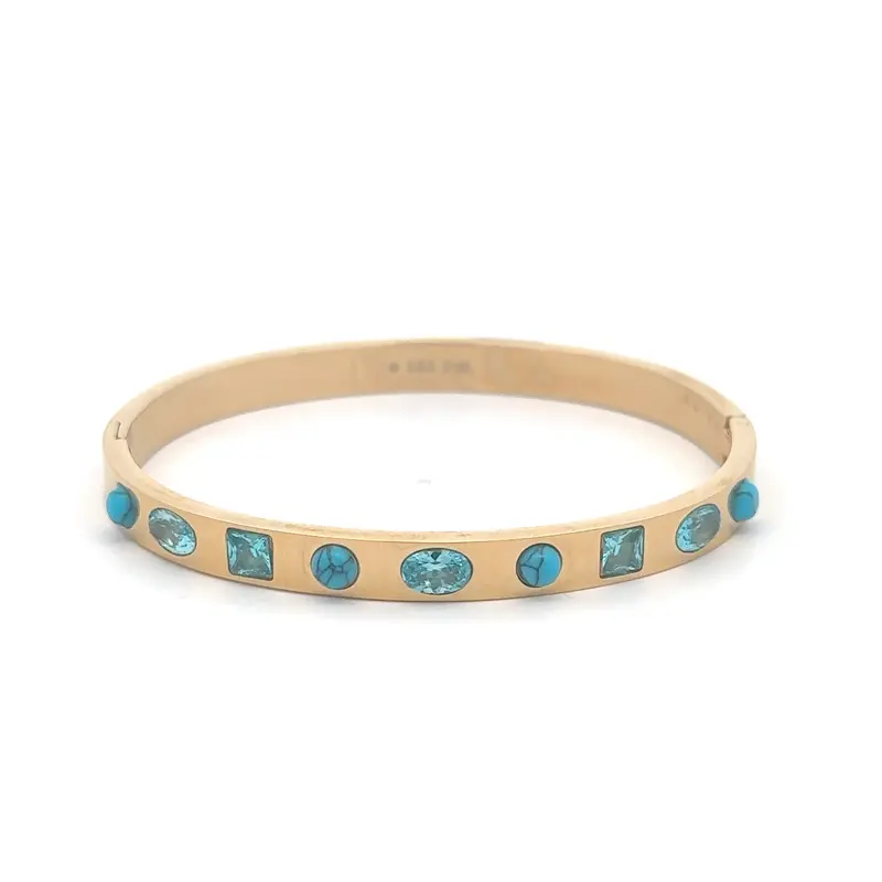 Bangle tropez turquoise goldplated