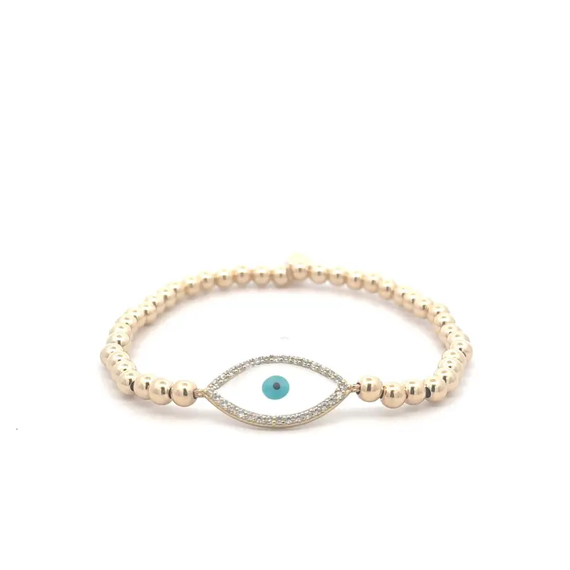 Basic 4mm eye blue gold coloured