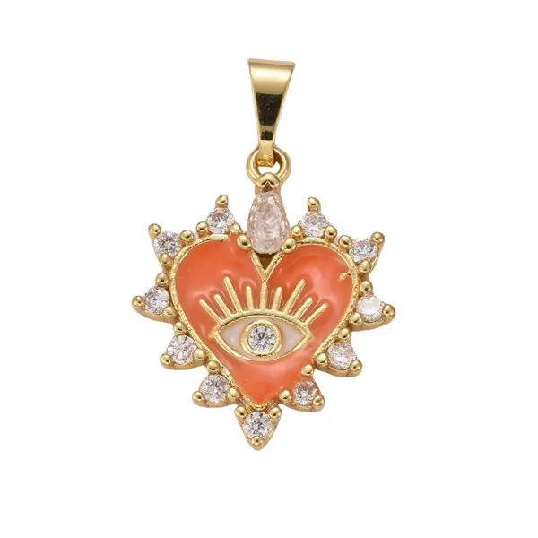 Bedel Evil eye Hart oranje goud