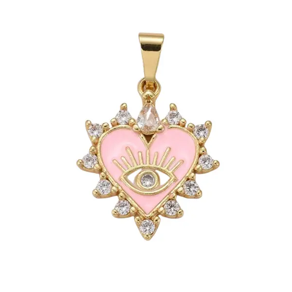 Bedel Evil eye Hart roze goud