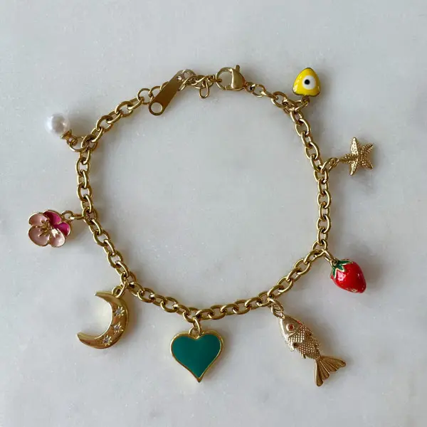 Bedelarmband Strawberry Heart Moon
