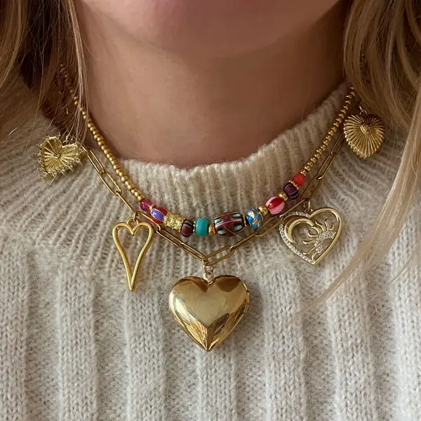 Bedelketting Golden hearts
