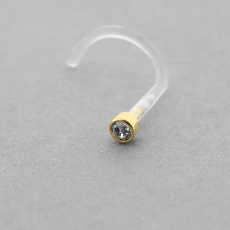 Bioplast Neuspiercing - Gouden Insert Zirkonia